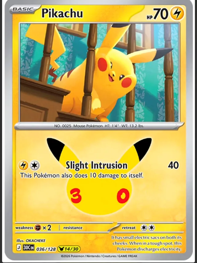 Pokémon 30 Jahre Preview Karte 9: Pikachu Vorschau