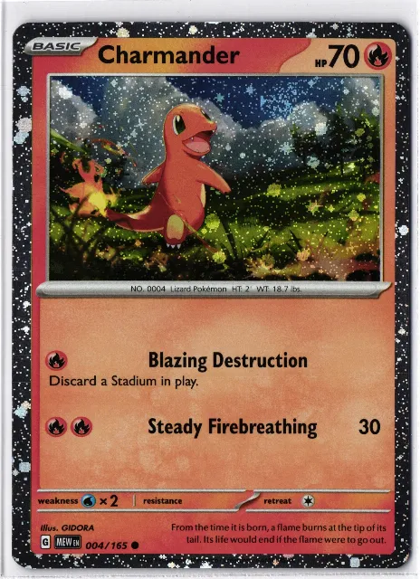 Charmander Pokémon 151 004/165 Vorderseite