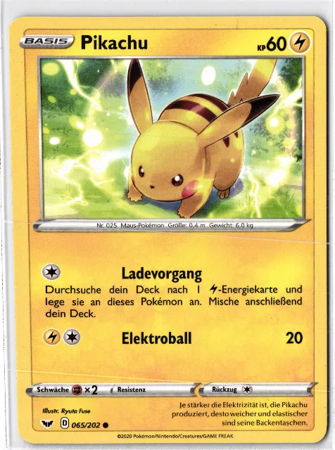 Pikachu Sword & Shield / Schwert & Schild 065/202 Vorderseite