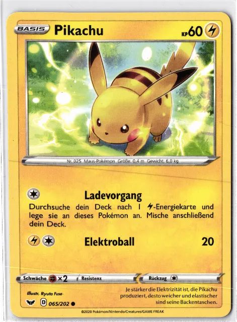 Pikachu Sword & Shield / Schwert & Schild 065/202 Vorderseite