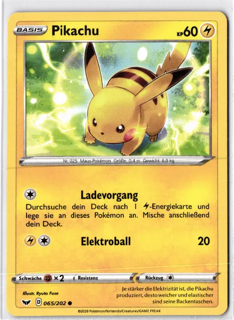 Pikachu Sword & Shield / Schwert & Schild 065/202 Vorderseite