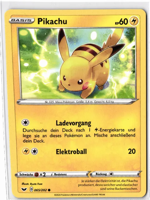 Pikachu Sword & Shield / Schwert & Schild 065/202 Vorderseite