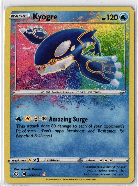 Kyogre Shining Fates 021/072 Vorderseite