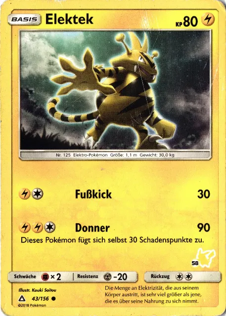 Elektek / Electabuzz Battle Academy 2020 43/156 Vorderseite