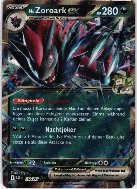 N's Zoroark ex Ascended Heroes 137/217 Vorderseite