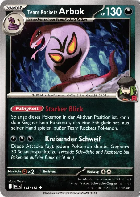 Team Rockets Arbok Ewige Rivalen 113/182 Vorderseite