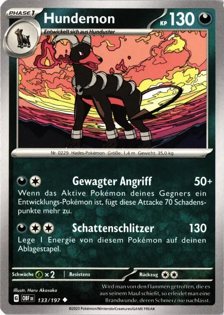 Hundemon Obsidianflammen 133/197 Vorderseite