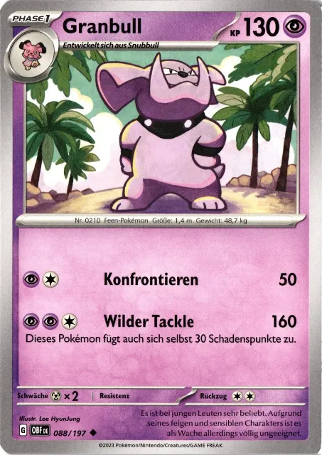Granbull Obsidianflammen 088/197 Vorderseite