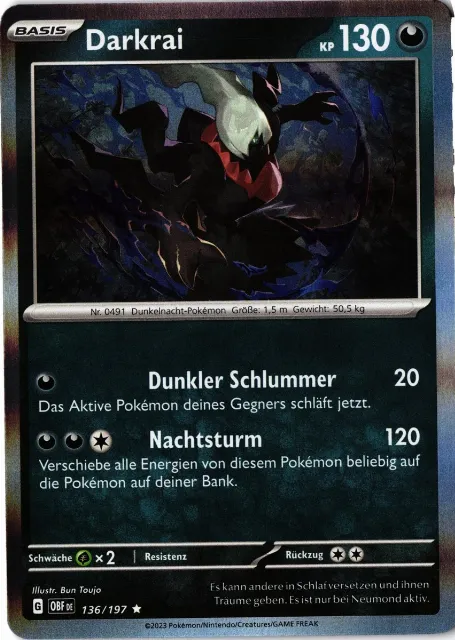 Darkrai Obsidianflammen 136/197 Vorderseite