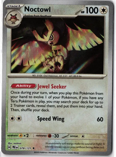 Noctowl Prismatic Evolutions: Additionals 078 Vorderseite