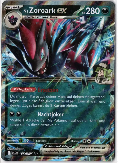 Ns Zoroark ex Erhabene Helden 137/217 Vorderseite