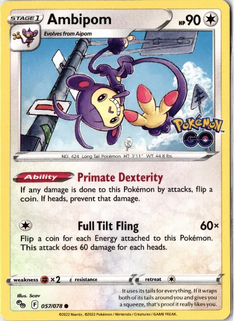Ambipom Pokémon GO 057/078 Vorderseite
