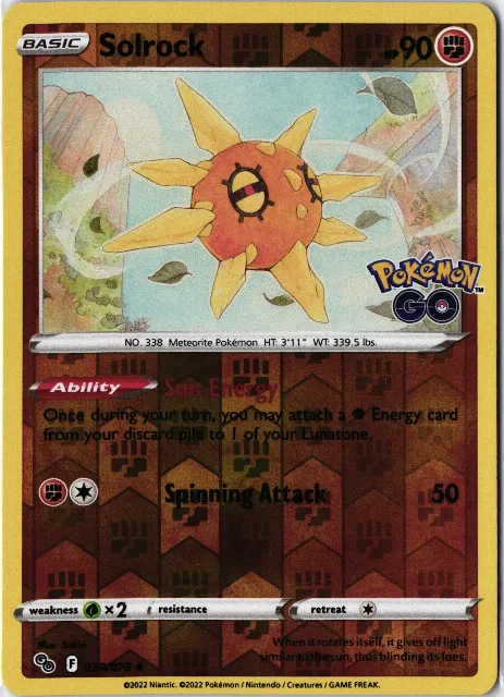 Solrock Pokémon GO 039/078 Vorderseite