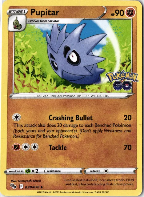 Pupitar Pokémon GO 038/078 Vorderseite