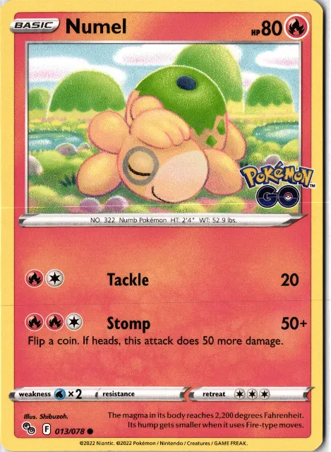 Numel Pokémon GO 013/078 Vorderseite