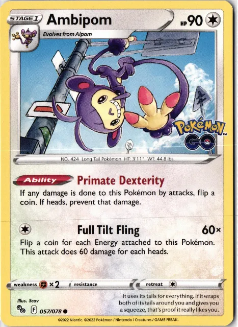 Ambipom Pokémon GO 057/078 Vorderseite