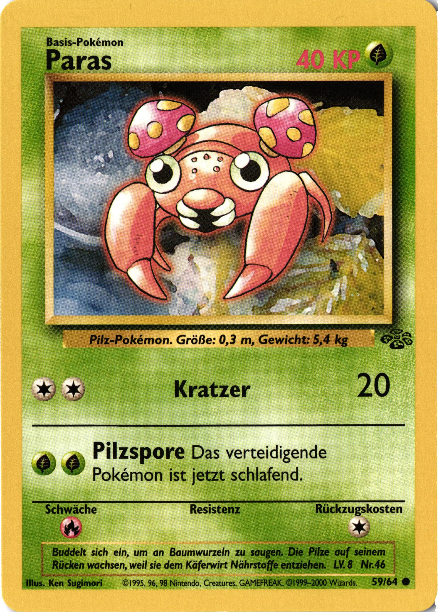 Paras Jungle Vintage Pokémon Karte