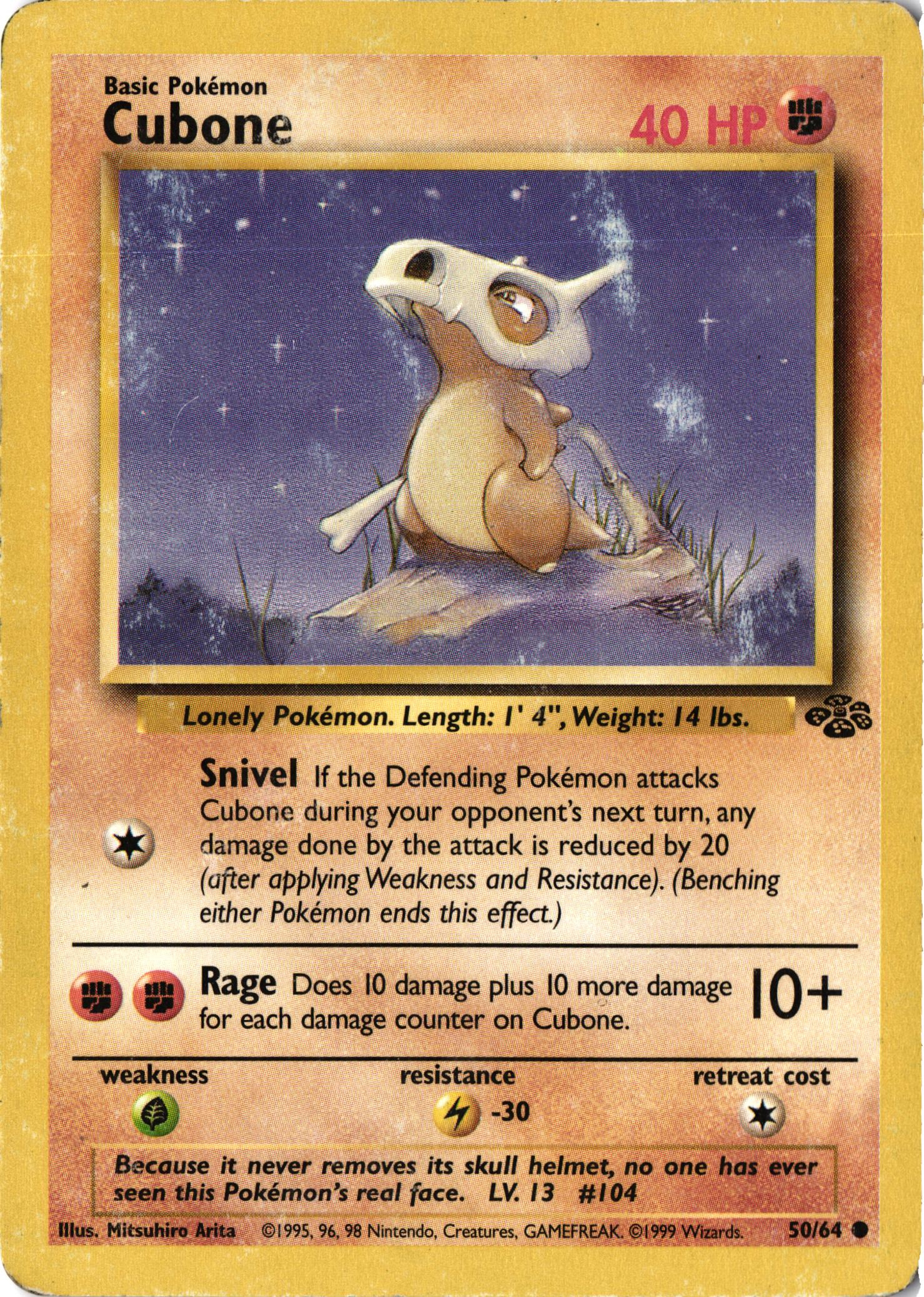 Cubone Jungle Vintage Pokémon Karte Englisch