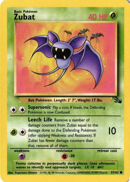 Zubat Fossil 57/62 Vorderseite