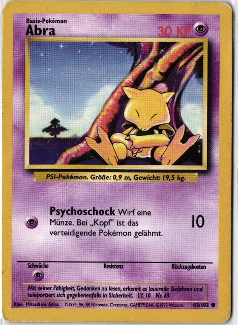 Abra Base Set 43/102 Vorderseite