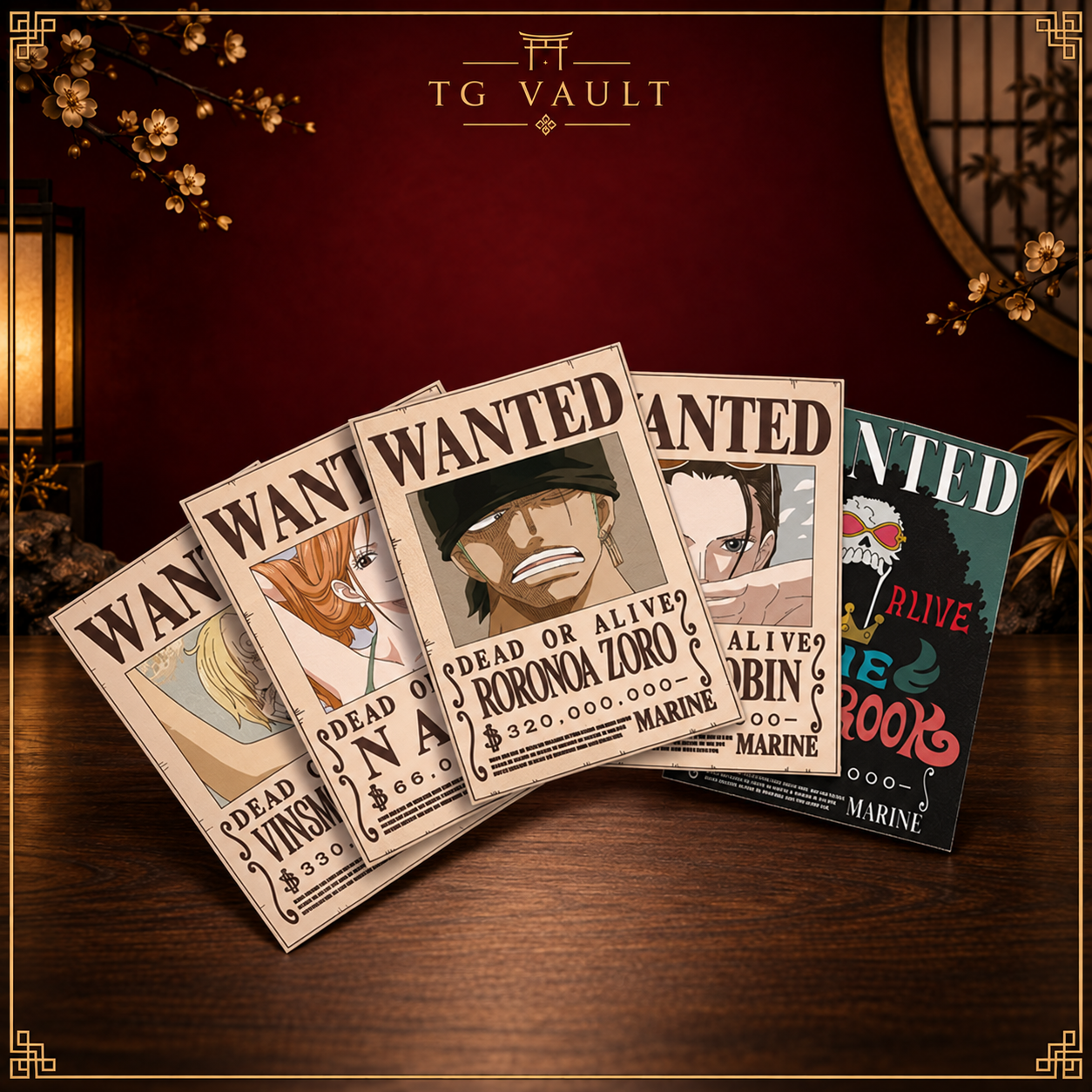 One Piece Wanted Postkarten Set 2 - 5 Karten