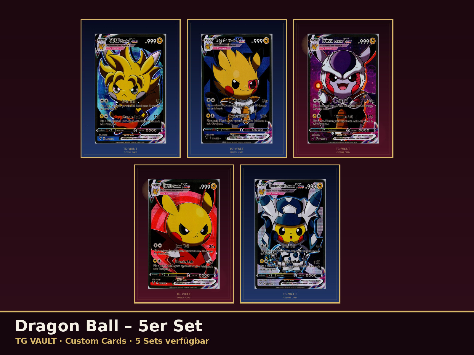 Dragon Ball Pikachu Cosplay Set Custom Cards