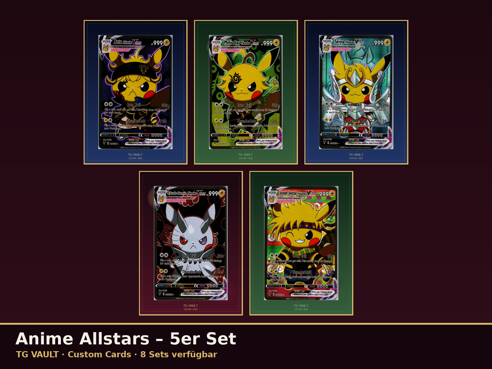 Anime Allstars Pikachu Set Custom Cards