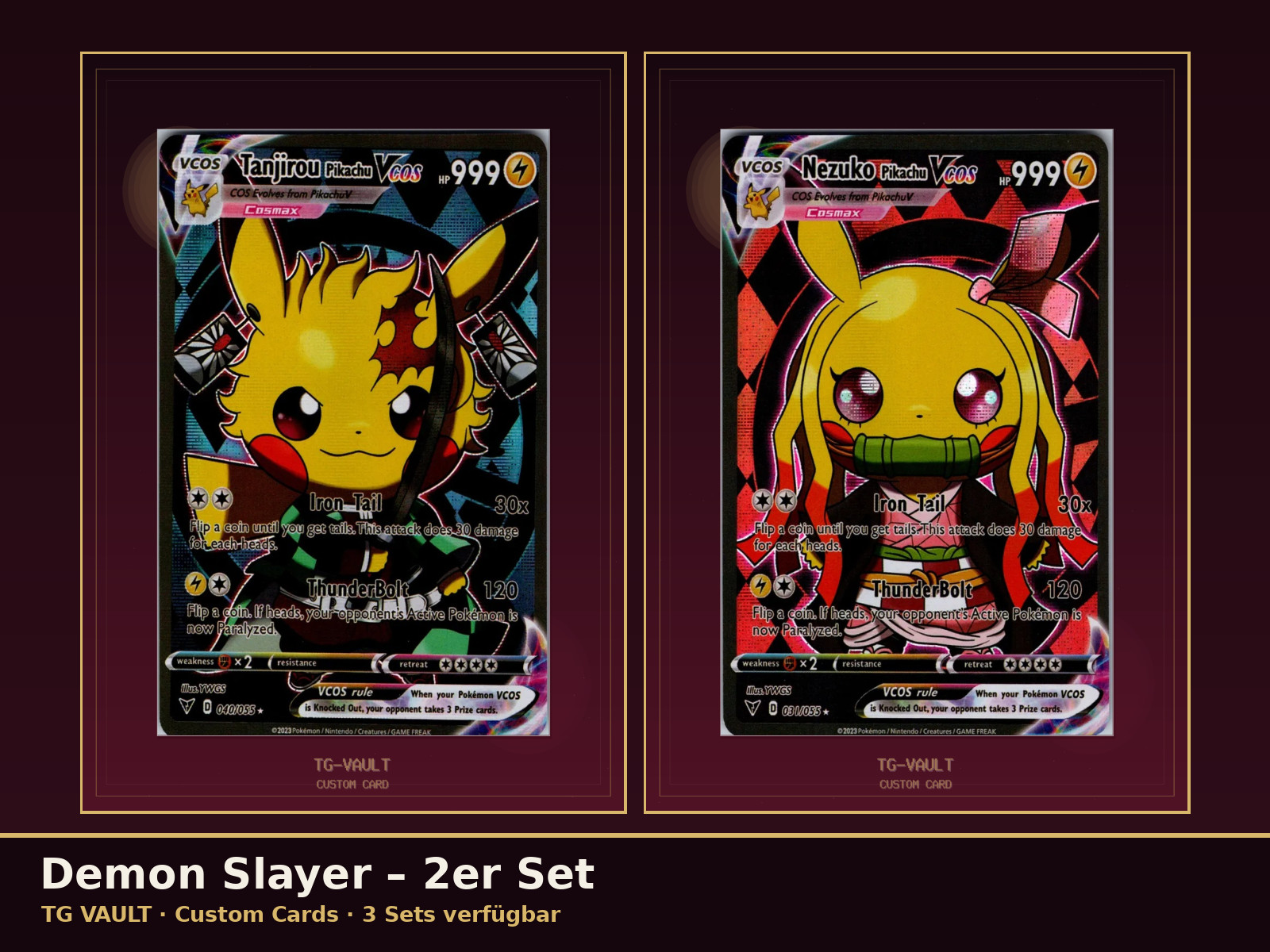 Demon Slayer Pikachu Set Custom Cards