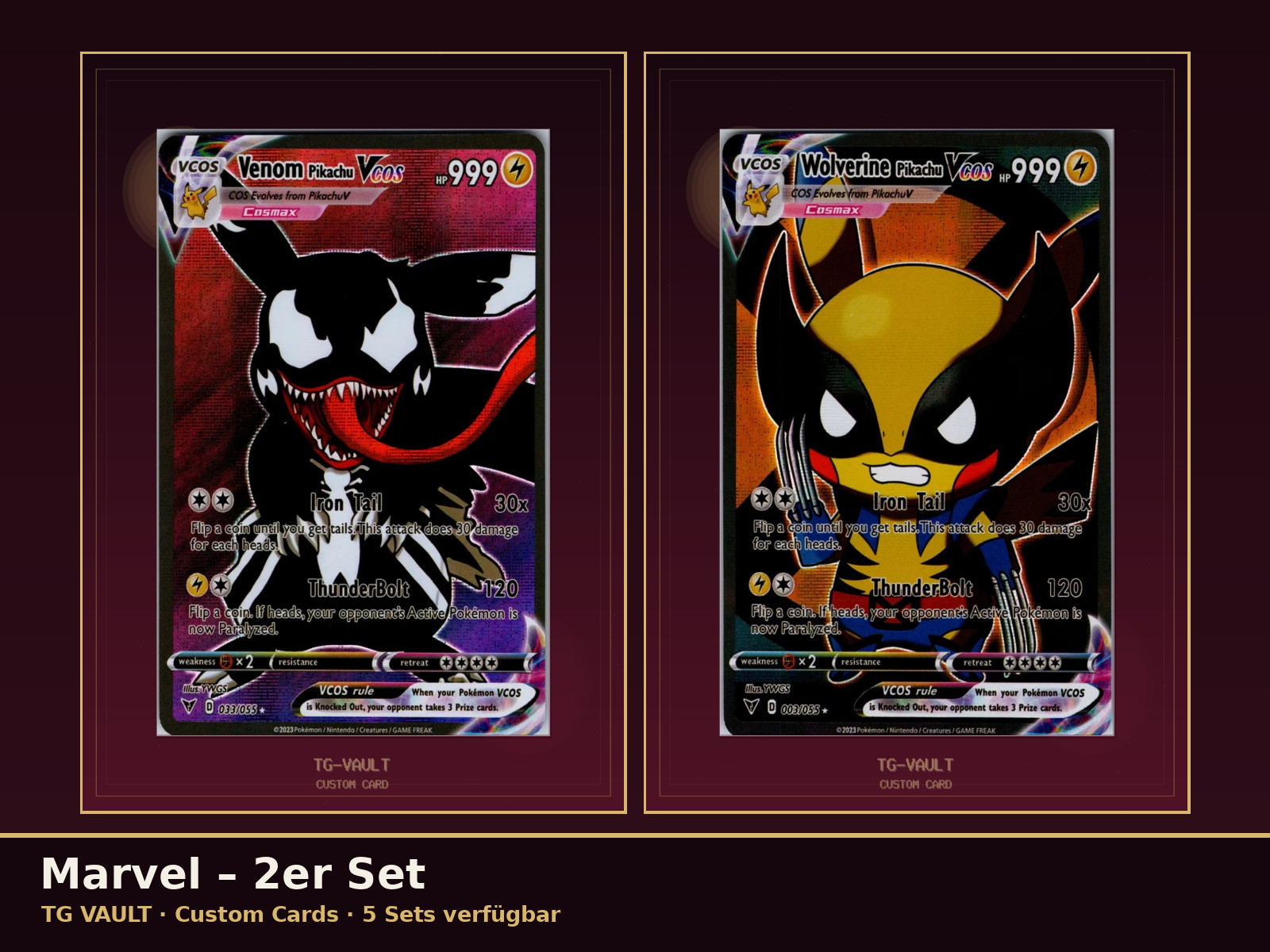 Marvel Pikachu Set Custom Cards Venom Wolverine