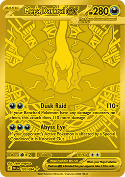 Mega-Darkrai-ex Gold Mega Hyper Rare PBL 120 aus Dunkelnacht