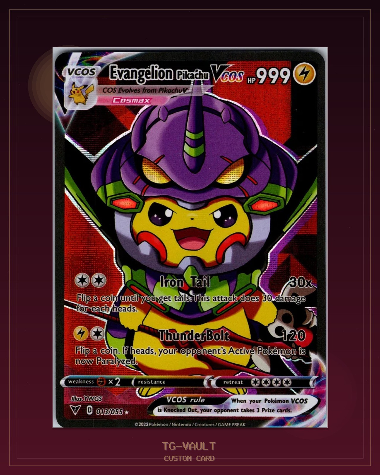 Pikachu als Evangelion Custom Card