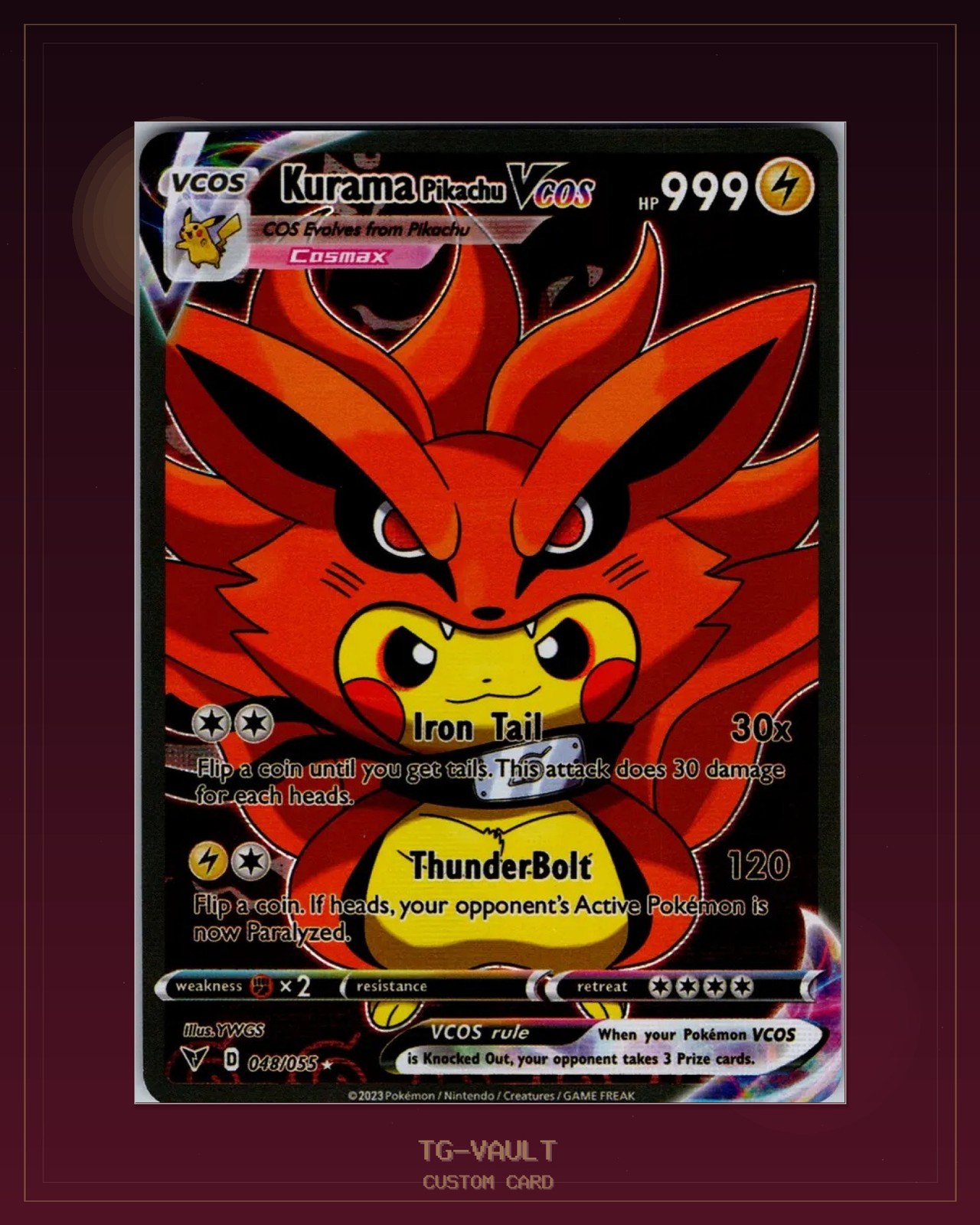 Pikachu als Kurama Custom Card Naruto