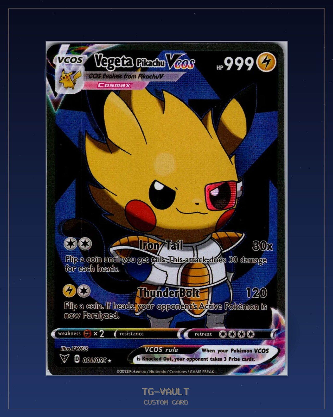 Pikachu als Vegeta Custom Card Dragon Ball