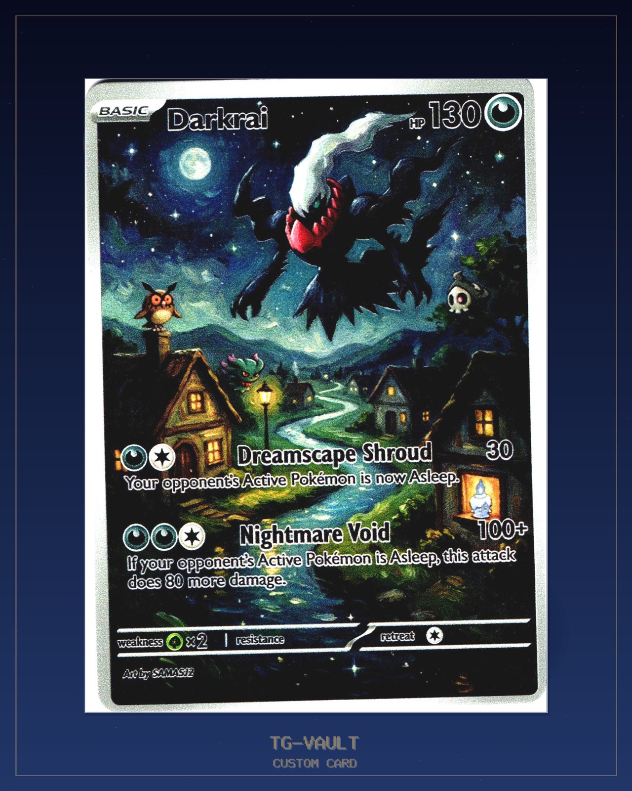 Darkrai Van Gogh Starry Night Custom Card