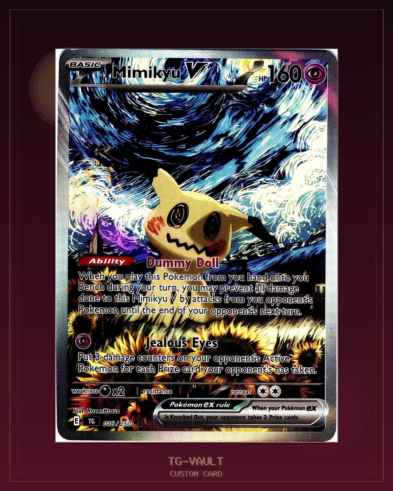 Mimigma Mimikyu Van Gogh Starry Night Custom Card