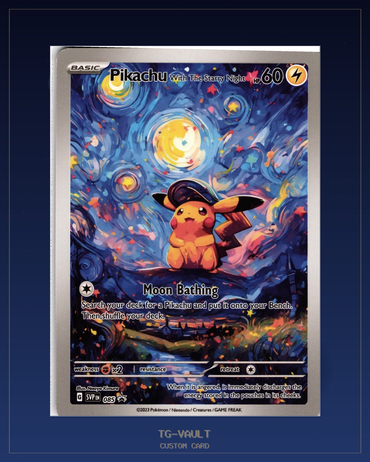Pikachu Van Gogh Starry Night Custom Card