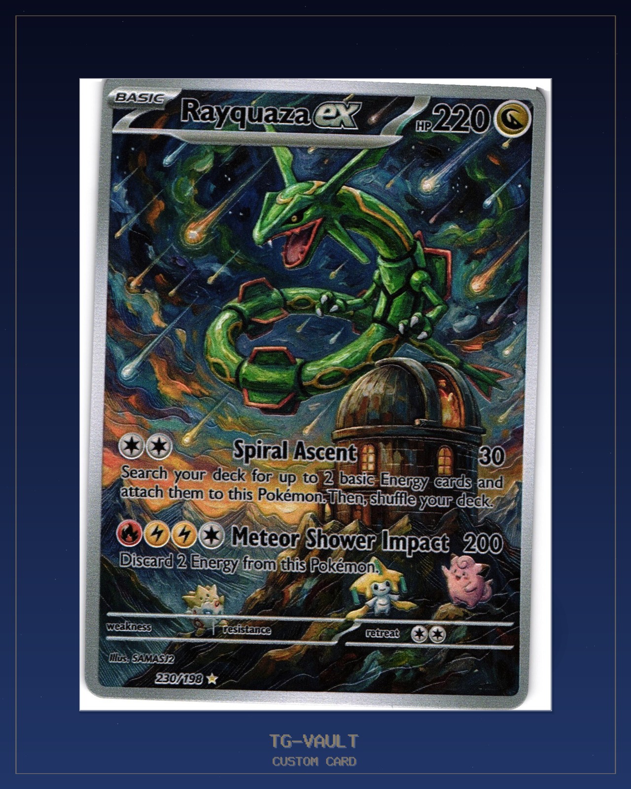 Rayquaza Van Gogh Starry Night Custom Card